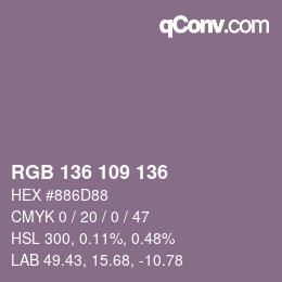Código de color: RGB 136 109 136 | qconv.com