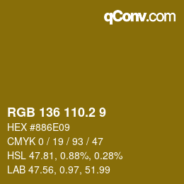 カラーコード: RGB 136 110.2 9 | qconv.com