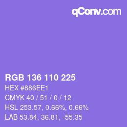 Color code: RGB 136 110 225 | qconv.com