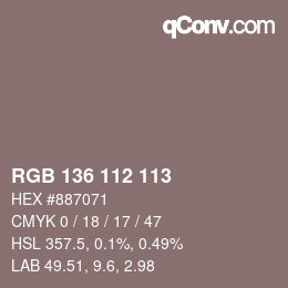 Color code: RGB 136 112 113 | qconv.com