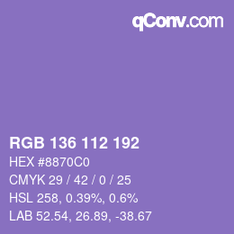 Color code: RGB 136 112 192 | qconv.com