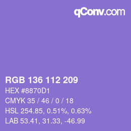 Color code: RGB 136 112 209 | qconv.com