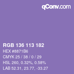 Color code: RGB 136 113 182 | qconv.com