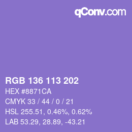 Color code: RGB 136 113 202 | qconv.com