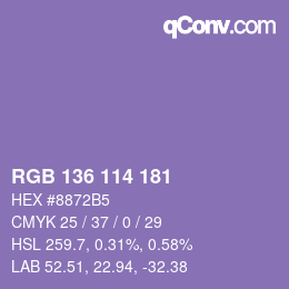 Color code: RGB 136 114 181 | qconv.com