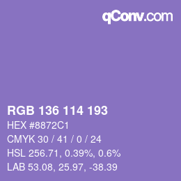 Color code: RGB 136 114 193 | qconv.com