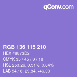 Color code: RGB 136 115 210 | qconv.com