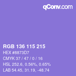 Color code: RGB 136 115 215 | qconv.com
