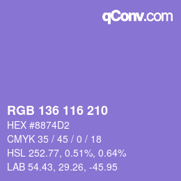 Color code: RGB 136 116 210 | qconv.com