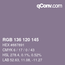 Farbcode: RGB 136 120 145 | qconv.com