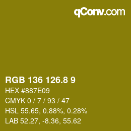 Farbcode: RGB 136 126.8 9 | qconv.com