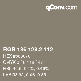 Color code: RGB 136 128.2 112 | qconv.com