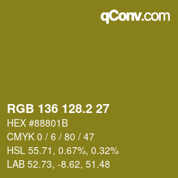 Color code: RGB 136 128.2 27 | qconv.com