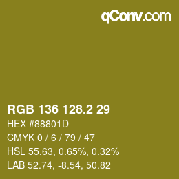 Color code: RGB 136 128.2 29 | qconv.com