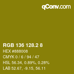 カラーコード: RGB 136 128.2 8 | qconv.com