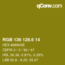 カラーコード: RGB 136 128.6 14 | qconv.com