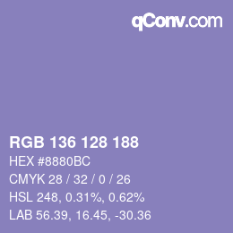 Farbcode: RGB 136 128 188 | qconv.com