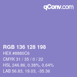 Farbcode: RGB 136 128 198 | qconv.com