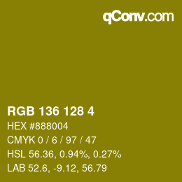 Farbcode: RGB 136 128 4 | qconv.com
