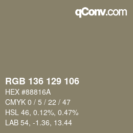 Code couleur: RGB 136 129 106 | qconv.com