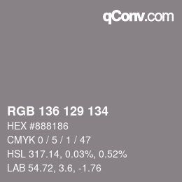 Color code: RGB 136 129 134 | qconv.com