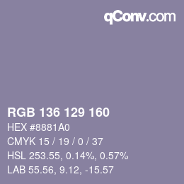 Color code: RGB 136 129 160 | qconv.com