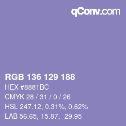 Color code: RGB 136 129 188 | qconv.com