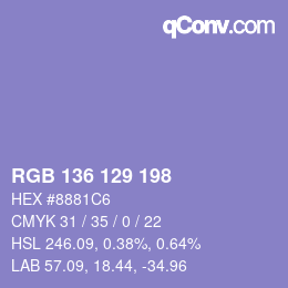 Color code: RGB 136 129 198 | qconv.com