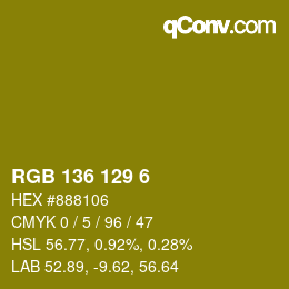 Color code: RGB 136 129 6 | qconv.com