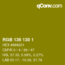 Color code: RGB 136 130 1 | qconv.com