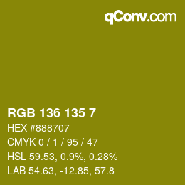 Color code: RGB 136 135 7 | qconv.com
