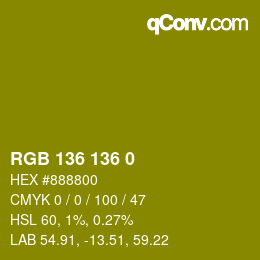 Farbcode: RGB 136 136 0 | qconv.com