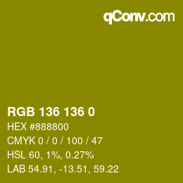 Color code: RGB 136 136 0 | qconv.com