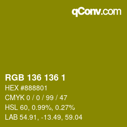 Código de color: RGB 136 136 1 | qconv.com