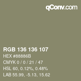 Farbcode: RGB 136 136 107 | qconv.com