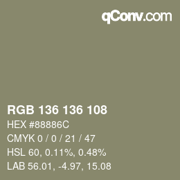 Farbcode: RGB 136 136 108 | qconv.com