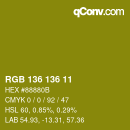 Farbcode: RGB 136 136 11 | qconv.com