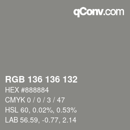 Code couleur: RGB 136 136 132 | qconv.com