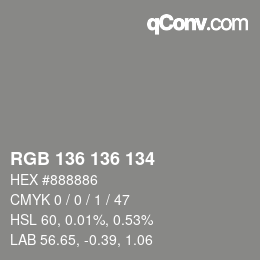 Código de color: RGB 136 136 134 | qconv.com