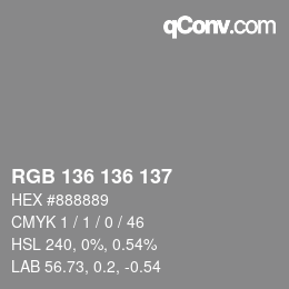 Color code: RGB 136 136 137 | qconv.com