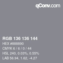 Farbcode: RGB 136 136 144 | qconv.com