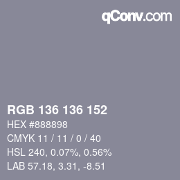 Farbcode: RGB 136 136 152 | qconv.com