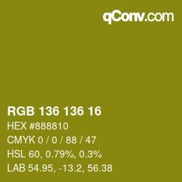 Color code: RGB 136 136 16 | qconv.com