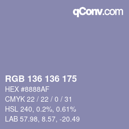 Farbcode: RGB 136 136 175 | qconv.com