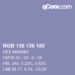 Farbcode: RGB 136 136 180 | qconv.com