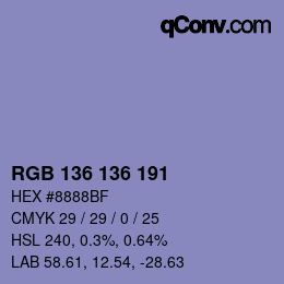 Farbcode: RGB 136 136 191 | qconv.com