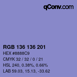 Color code: RGB 136 136 201 | qconv.com