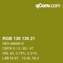 Farbcode: RGB 136 136 21 | qconv.com