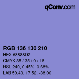 Farbcode: RGB 136 136 210 | qconv.com