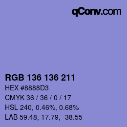 Farbcode: RGB 136 136 211 | qconv.com